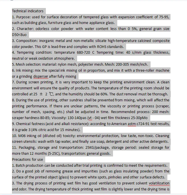 500~850 Baked Glass Frosted White Glaze Powder